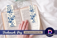 Blue rose floral illustration delicate Bookmark PNG Product Image 1