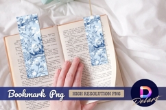 Blue floral bunny Bookmark PNG Product Image 1