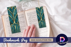Teal and gold art deco pattern Bookmark PNG Product Image 1