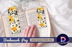 Elegant floral pattern yellow white Bookmark PNG Product Image 1