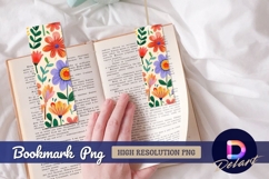 Floral pattern background with colorful flowers Bookmark PNG Product Image 1
