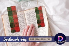 Abstract green and red textured check Bookmark PNG Product Image 1