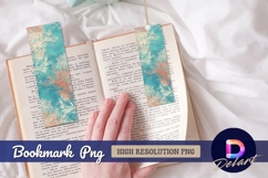 Coral branch pattern on teal background Bookmark PNG Product Image 1