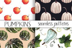 Watercolor Pumpkin Seamless pattern. Digital paper Product Image 1