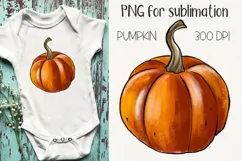 Pumpkin sublimation design. Harvest Pumpkin PNG Product Image 1