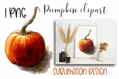 Pumpkin sublimation design | Pumpkin clipart PNG Product Image 1