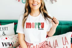 Merry Babe SVG |Retro Christmas Shirt SVG Product Image 1
