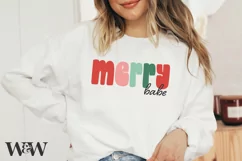 Merry Babe SVG |Retro Christmas Shirt SVG Product Image 3