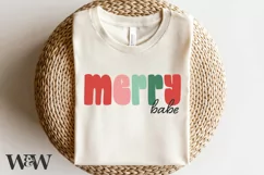 Merry Babe SVG |Retro Christmas Shirt SVG Product Image 5