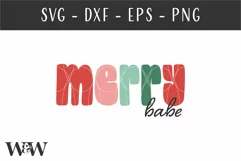 Merry Babe SVG |Retro Christmas Shirt SVG Product Image 2