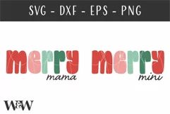 Merry Mama Merry Mini SVG |Christmas Mommy and Me SVG Product Image 2