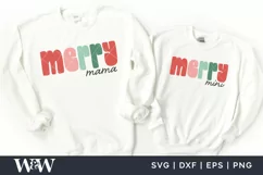Merry Mama Merry Mini SVG |Christmas Mommy and Me SVG Product Image 1