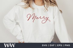 Merry SVG | Christmas Shirt SVG Product Image 3