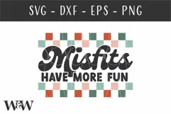 Misfits Have More Fun SVG |Retro Christmas Shirt Design Product Image 2