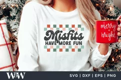 Misfits Have More Fun SVG |Retro Christmas Shirt Design Product Image 3