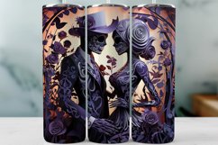 3D Halloween Skeleton Sublimation Tumbler Wrap Purple Product Image 1