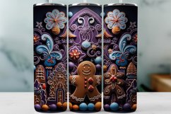 Christmas Tumbler Wrap, 3D Gingerbread Man Sublimation Product Image 1