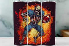 Halloween Skeleton Tumbler Wrap Football Sublimation Design Product Image 1