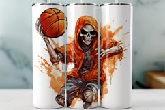 Halloween Skeleton Tumbler Wrap Basketball Sublimation Product Image 1
