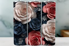 3D Flowers Tumbler Wrap |Roses Sublimation Design Product Image 1
