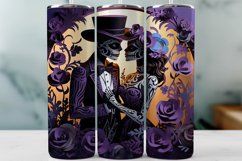 3D Halloween Skeleton Sublimation Tumbler Wrap Purple Product Image 1