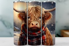 Christmas Highland Cow Sublimation Tumbler Wrap Product Image 1