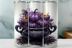 Halloween Tumbler Wrap Purple Pumpkins Sublimation Design Product Image 1