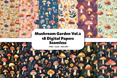 Mushroom Garden Vol. 2 Seamless Digital Paper, 18 PNG Product Image 1