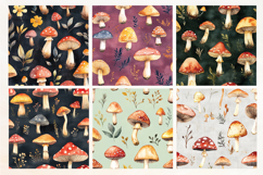 Mushroom Garden Vol. 2 Seamless Digital Paper, 18 PNG Product Image 3