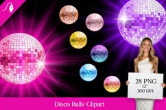 Disco Balls Clipart Bundle Retro PNG Elements Product Image 1