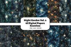 Night GardenVol. 2 Seamless Digital Paper, 18 PNG Product Image 1