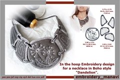 In the hoop Embroidery design Boho style necklace Dandelion. Product Image 1