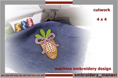 Easter Carrot Cutwork Richelieu Machine Embroidery Design Product Image 1