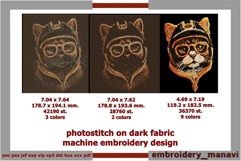 Photostitch Machine Embroidery Biker Cat Design DIY Gifts Product Image 1