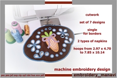 Richelieu cutwork carrot embroidery floral ornament set Product Image 1