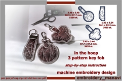 Taurus ITH Key Fob Collection  3 Patterns Embroidery Designs Product Image 1