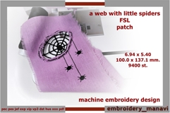Creepy Chic FSL Spider Web Patch Machine Embroidery Design Product Image 1