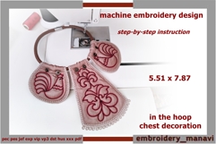 In The Hoop Folk Style Quilted Chest Ornament with FSL Product Image 1