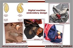 Digital machine embroidery design Light pattern paisley. Product Image 1