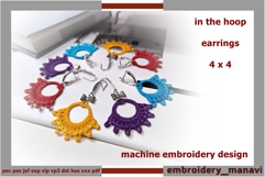 ITH lace earrings FSL embroidery whimsical gift project Product Image 1