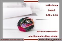 Ornamental Brooch Base ITH Embroidery Design Product Image 1