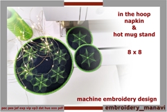 Quilted In The Hoop Mug Rug &amp; Placemat Cozy Embroidery Set Product Image 1