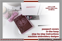 Twins ITH passport cover hand digitized embroidery pattern Product Image 1