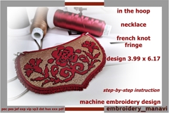 ITH Rose Cornflower Necklace Machine Embroidery Fringe Product Image 1