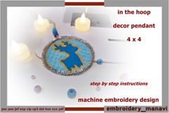 Snow Reindeer Ornament In the Hoop Embroidery for 4x4 Hoop Product Image 1