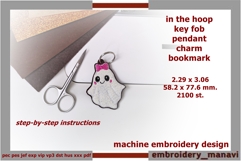 Smiley Ghost Halloween In The Hoop Embroidery Design Charm Product Image 1