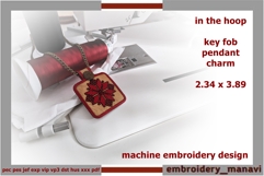 ITH Alatyr Star Cross Stitch Embroidery Amulet Key Fob Product Image 1