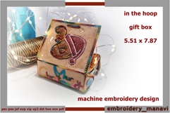 ITH Gift Box Santa Reindeer Applique Merry Christmas Embroid Product Image 1