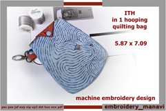 In The Hoop Embroidery Design Bag quilting Cat with a valve Product Image 1