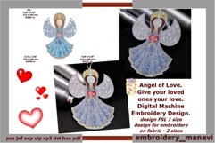 In the hoop Angel of Love embroidery design 2 types. Product Image 1